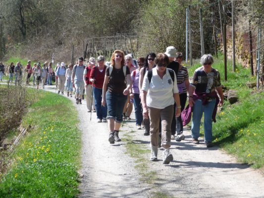 Engel kämpfen auf dem Rotweinweg