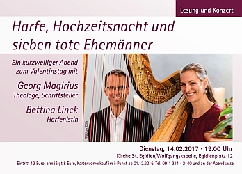 Ruhe in der Männerrunde - Ankündigung der Konzertlesung zum Valentinstag in Nürnberg mit Bettina Linck und Georg Magirius