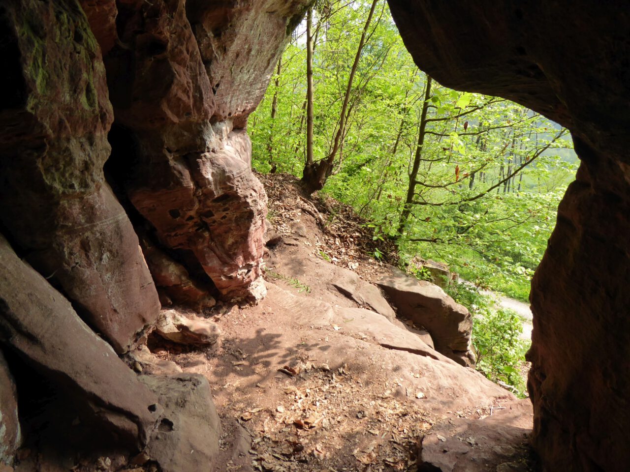Versteckte Höhle oberhalb der Zittenfeldener Quelle bei Amorbach im Odenwald - 